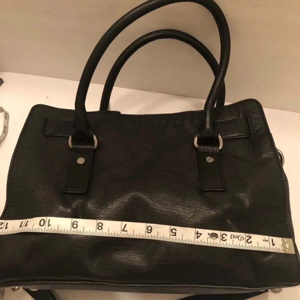 Michael kors black leather Hamilton satchel bag
